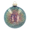 Glazen 'Galaxy' Kerstbal Met Glitters (binnenkant)