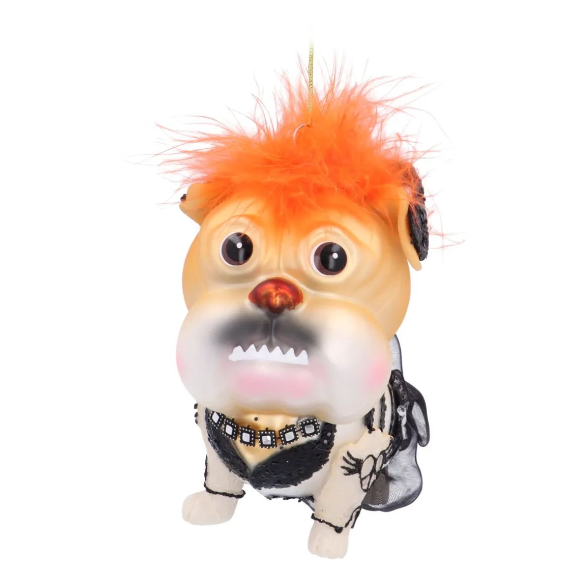 Glazen Hond Kersthanger In Punk Thema