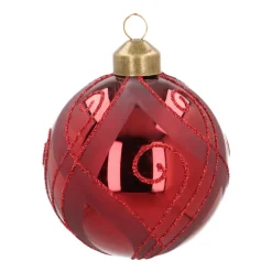 Glazen Kerstbal | Bordeauxrood Met Krul | 8 Cm