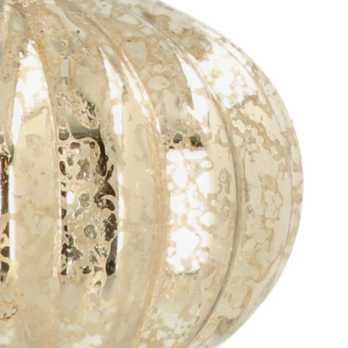 Glazen Kerstbal | Champagne Met Craquelé | Ui-vorm | 8 Cm