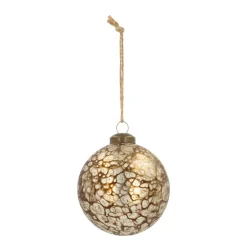 Glazen Kerstbal | Hydro Dip Brons | 8cm