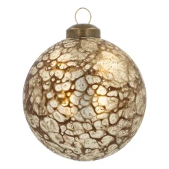 Glazen Kerstbal | Hydro Dip Brons | 8cm