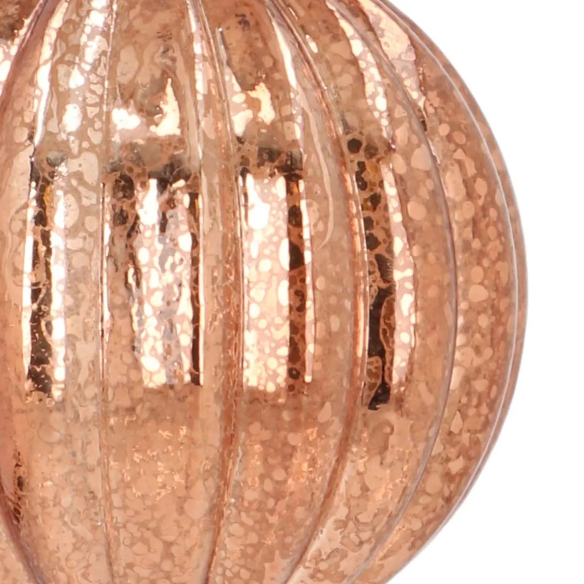 Glazen Kerstbal | Koper | Antiek-look | 8 Cm