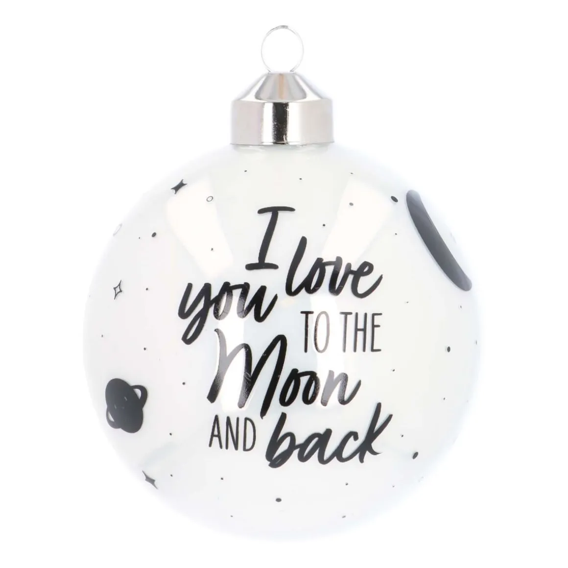 Glazen Kerstbal | 'Love You To The Moon And Back' | 8 Cm