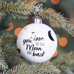 Glazen Kerstbal | 'Love You To The Moon And Back' | 8 Cm
