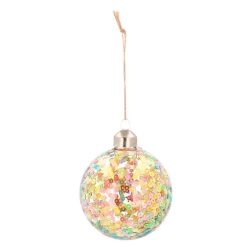 Glazen Kerstbal | Multi Pailletten | 8 Cm