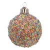 Glazen Kerstbal | Multi Pailletten | 8 Cm