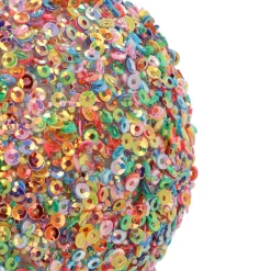 Glazen Kerstbal | Multi Pailletten | 8 Cm
