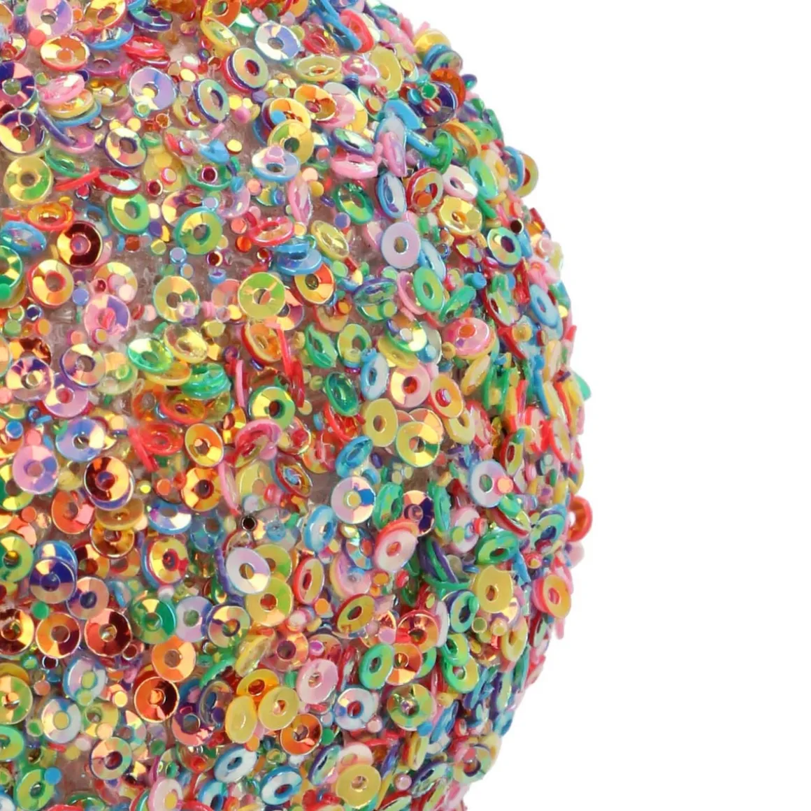 Glazen Kerstbal | Multi Pailletten | 8 Cm