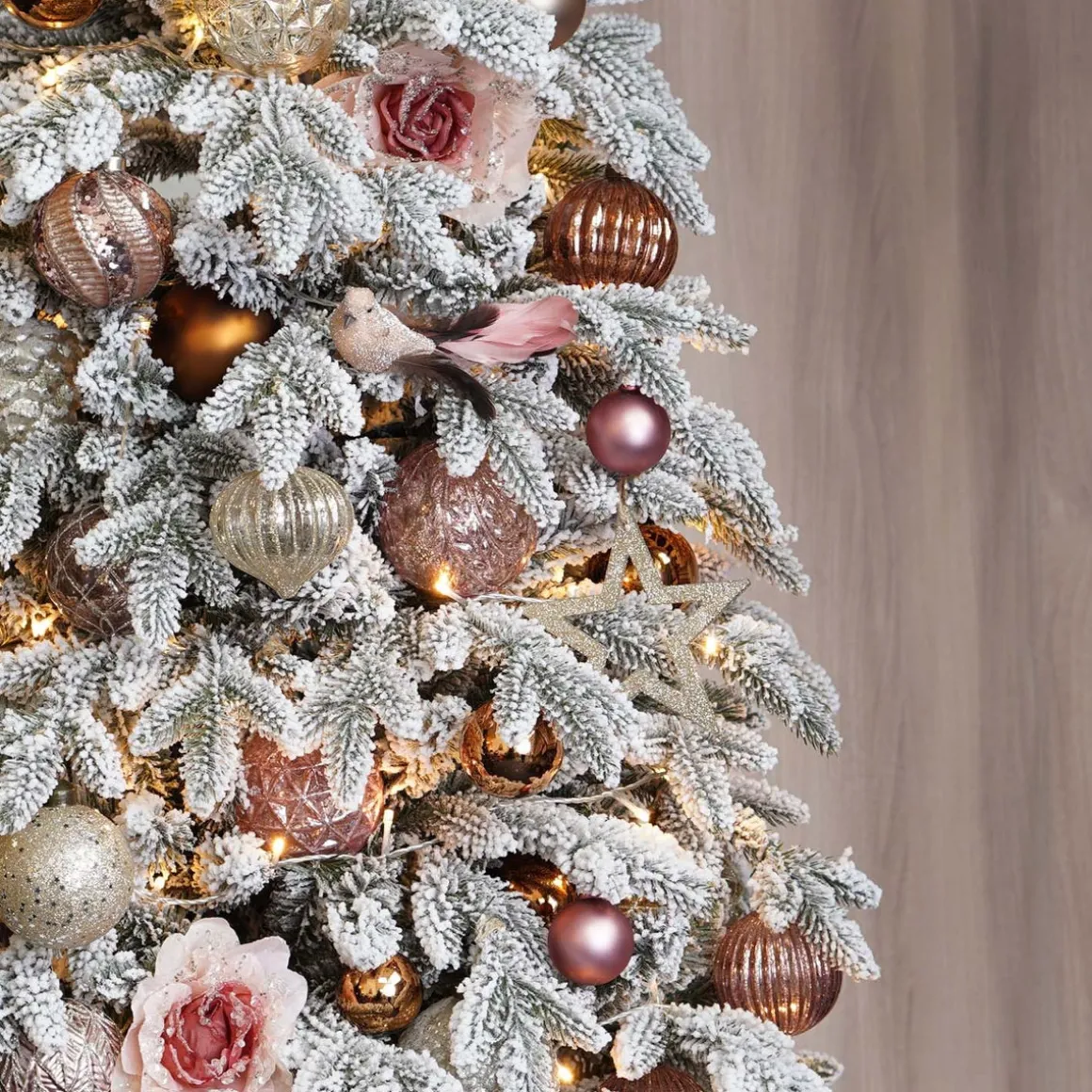 Glazen Kerstbal | Roze Met Swirl | 8 Cm