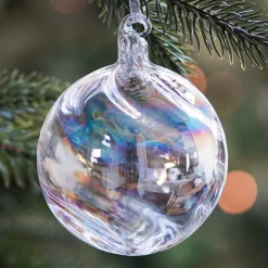 Glazen Kerstbal | Swirl Met Zeepbeleffect | 8 Cm
