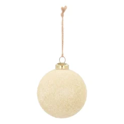 Glazen Kerstbal Champagne Sneeuwbal 8 Cm