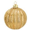 Glazen Kerstbal 'lampion' | Lichtgoud | 8 Cm