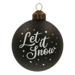 Glazen Kerstbal 'Let It Snow' | Zwart & Wit
