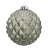 Glazen Kerstbal Met Geometrisch Reliëf | Cottage Green | 10 Cm