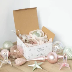 Glazen Kerstbal Met Ijspegels | Roze | 8 Cm