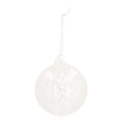 Glazen Kerstbal Met Ijsvlokken | Transparant | 8 Cm