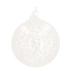 Glazen Kerstbal Met Ijsvlokken | Transparant | 8 Cm