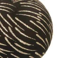 Glazen Kerstbal Met Streepjes | Zwart | 8 Cm