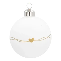 Glazen Kerstbal Wit Merry Christmas 8 Cm