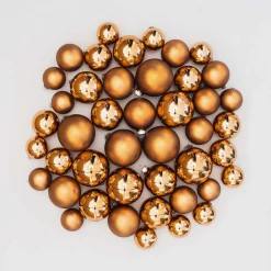 Glazen Kerstballen 44 St | Brons | 5-8 Cm | In Koffer