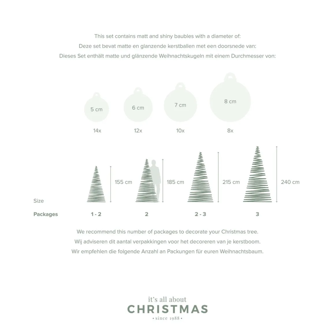 Glazen Kerstballen 44 St | Champagne | 5-8 Cm | In Koffer