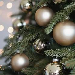 Glazen Kerstballen 44 St | Lichtgoud | 5-8 Cm | In Koffer