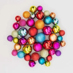 Glazen Kerstballen 44 St | Multi | 5-8 Cm | In Koffer