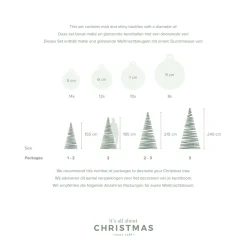 Glazen Kerstballen 44 St | Zilver | 5-8 Cm | In Koffer