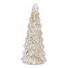 Glazen Kerstboom | Zilver | 6 LED | 21 Cm
