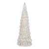 Glazen Kerstboom | Zilver | 12 LED | 33 Cm