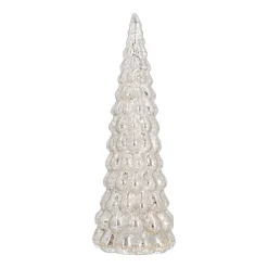 Glazen Kerstboom | Zilver | 12 LED | 33 Cm