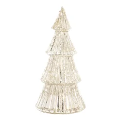 Glazen Kerstboom | Zilver | 7 LED | 19 Cm
