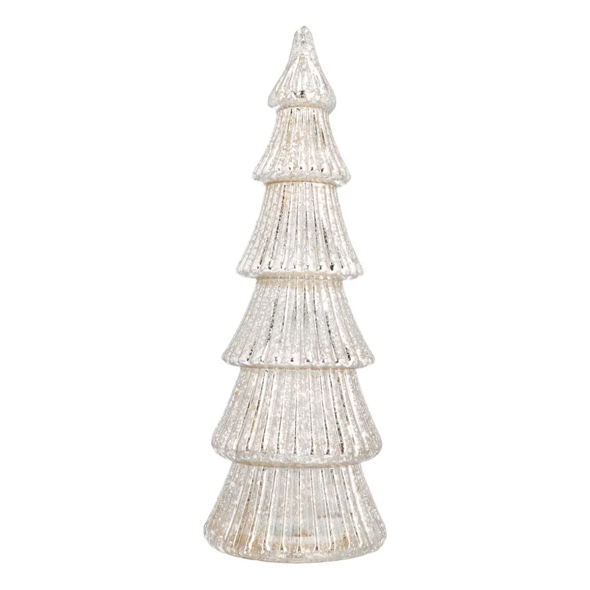Glazen Kerstboom | Zilver | 15 LED | 37 Cm