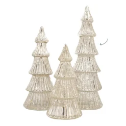 Glazen Kerstboom | Zilver | 15 LED | 37 Cm