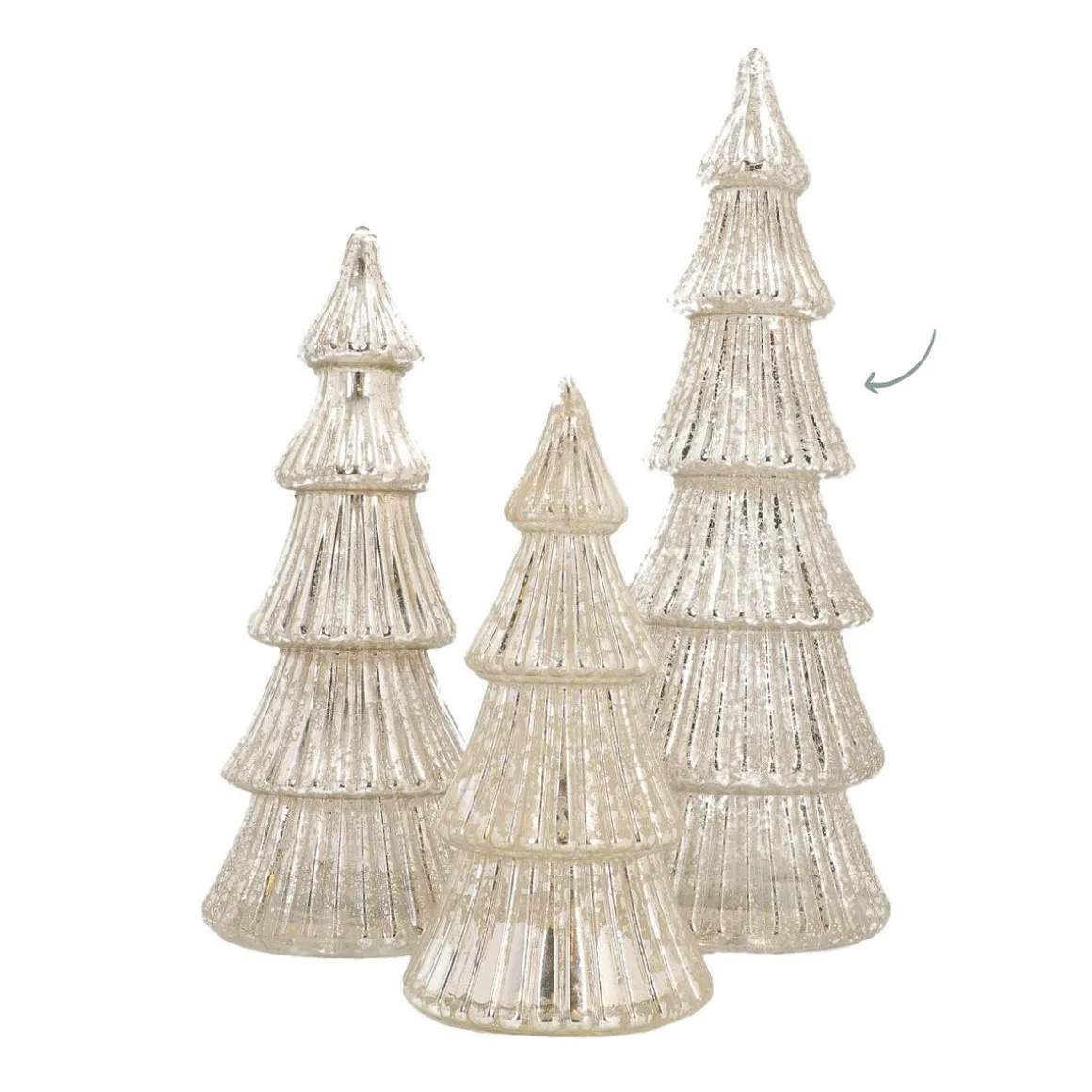 Glazen Kerstboom | Zilver | 15 LED | 37 Cm