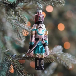 Glazen Kersthanger | Multipastel Notenkraker | 16 Cm