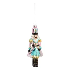 Glazen Kersthanger | Multipastel Notenkraker | 16 Cm