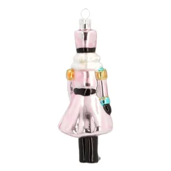 Glazen Kersthanger | Multipastel Notenkraker | 16 Cm