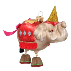 Glazen Kersthanger Circus-olifant | Handgeschilderd | Multi | 11 Cm