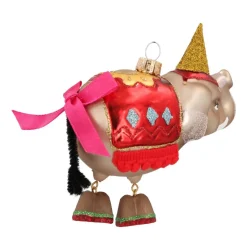 Glazen Kersthanger Circus-olifant | Handgeschilderd | Multi | 11 Cm