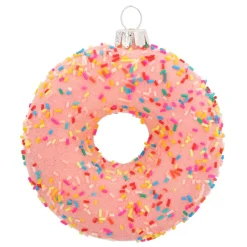 Glazen Kersthanger Donut | Oranje | 10 Cm