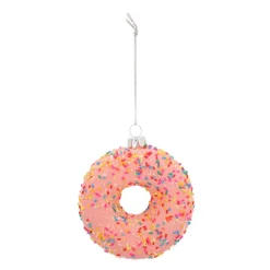 Glazen Kersthanger Donut | Oranje | 10 Cm