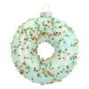 Glazen Kersthanger Donut | Lichtblauw | 10 Cm