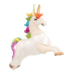 Glazen Kersthanger Eenhoorn | Handgeschilderd | Multi | 12 Cm