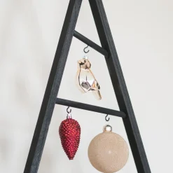 Glazen Kersthanger Geometrische Vogel | Champagne | 9 Cm