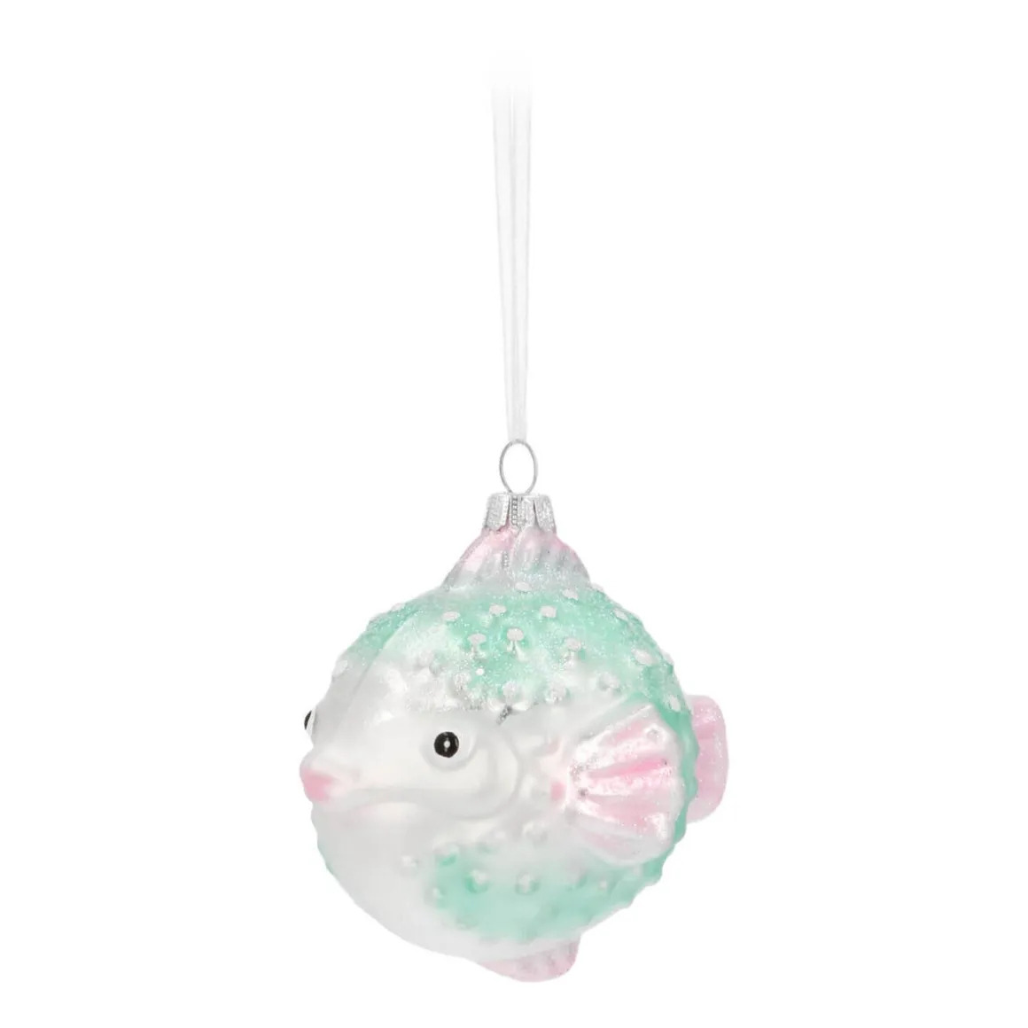 Glazen Kersthanger Kogelvis | Pastelkleur | 9 Cm