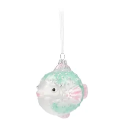 Glazen Kersthanger Kogelvis | Pastelkleur | 9 Cm