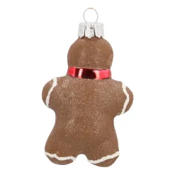 Glazen Kersthanger Peperkoekmannetje | Bruin | 8 Cm