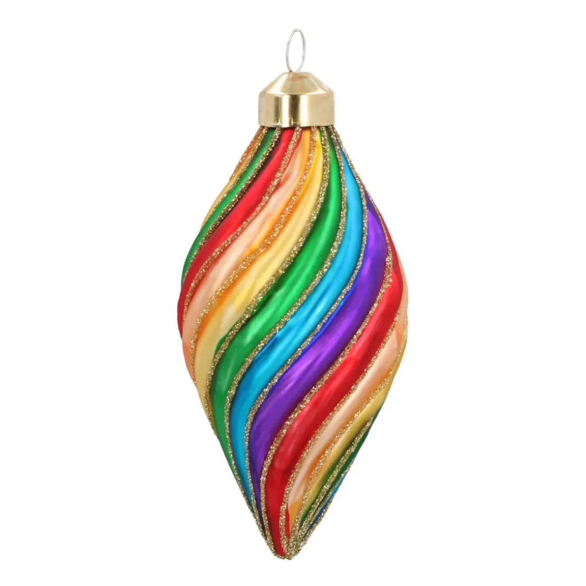 Glazen Kersthanger Regenboog Pegel | Handgeschilderd | Multi | 15 Cm